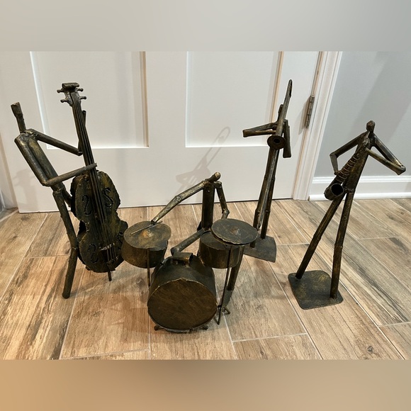 Z Gallerie Other - Brutalist Tube Metal Art Sculptures of Jazz Band  Z Gallerie 🎶🎷